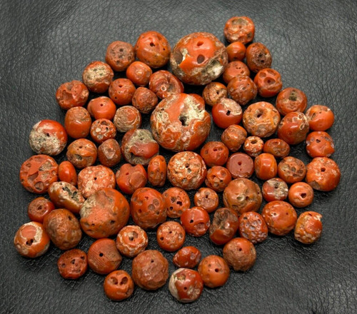 200 Crt Mediterranean Old Stock Coral Beads Lot-Natural Red Coral Rondell Beads