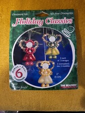PRECIOUS ANGELS The BEADERY Beaded Craft CHRISTMAS Kits Makes 6 Oranaments. New