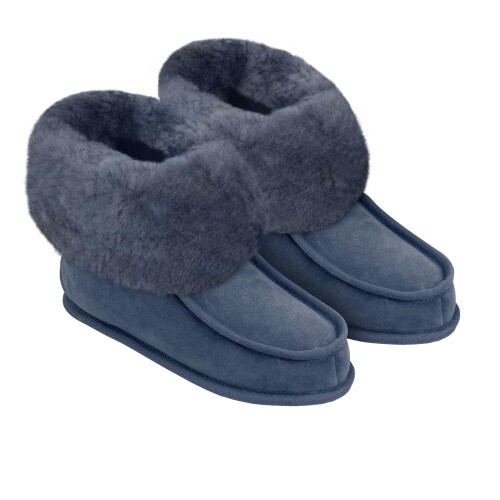 Lammfell Hausschuhe Mokassin Ledersohle, Hüttenschuhe, Puschen, Latschen - Bild 5 von 8