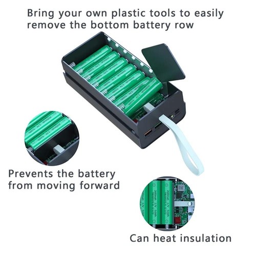 Removable per 21pcs 18650 Li-ion Battery Box Solderless Portable Power Bank Case - Foto 4 di 29