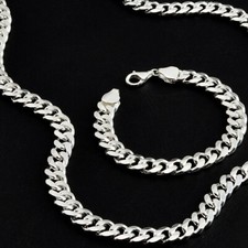 Bracciale in argento massiccio 925 sterling 6'-8,5'inc colore vari catenina