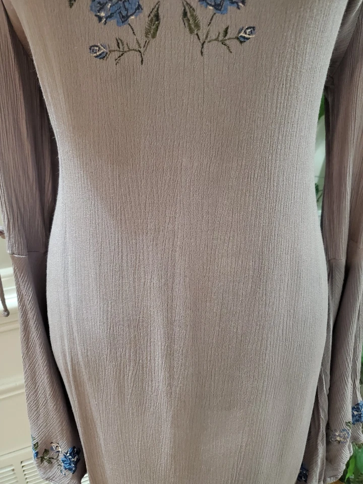 Бонго женщин фиолетовый 100% вискоза круглый вырез длинным рукавом колена платье размер XL - Изображение 3 из 4