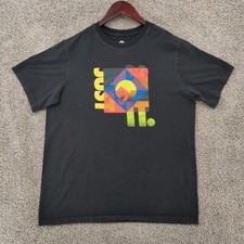 Nike T Shirt Mens Medium M Black Short Sleeve Just Do It Logo Tee
