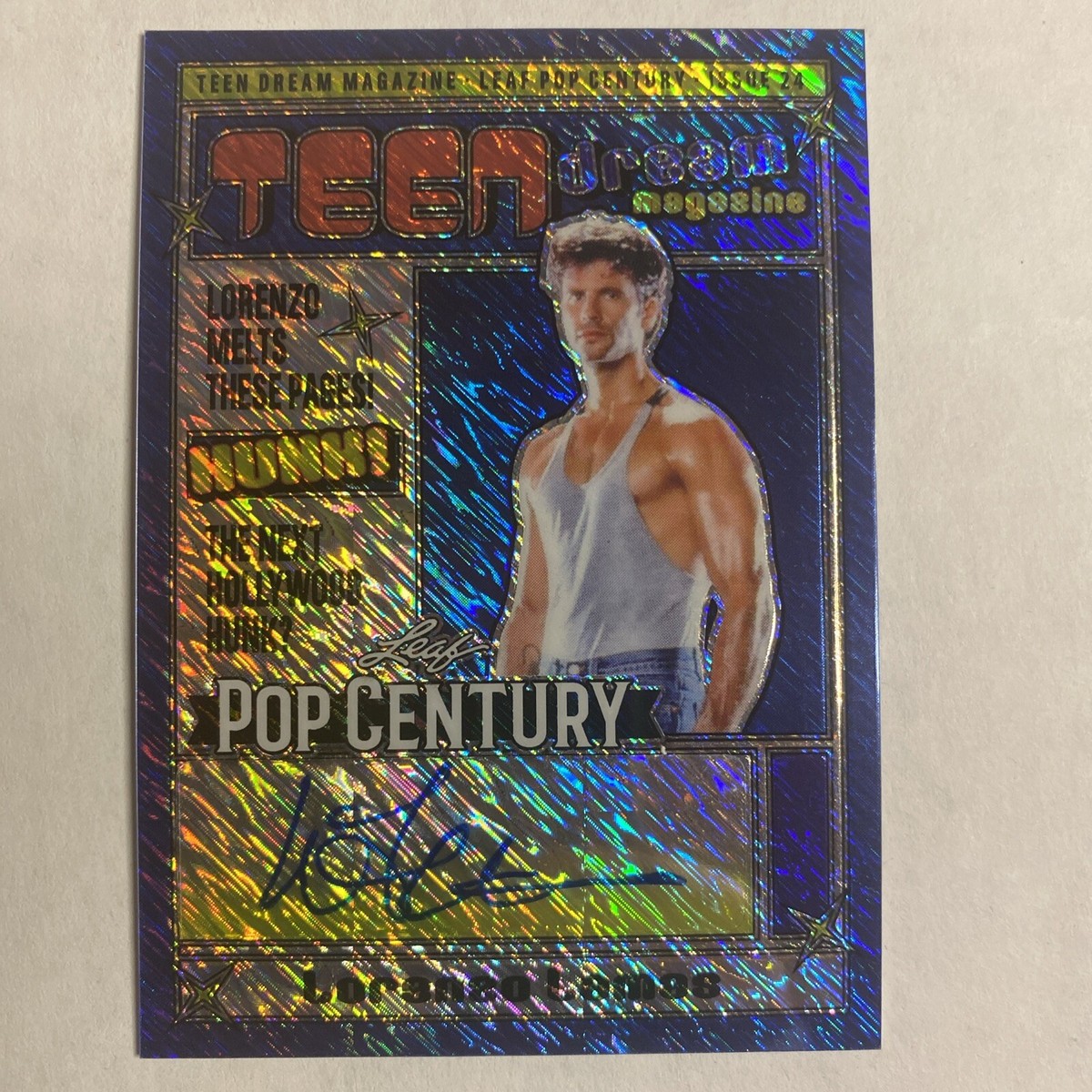 2024 Leaf Pop Century Blue Shimmer Lorenzo Lamas Auto 6/6 AB | eBay