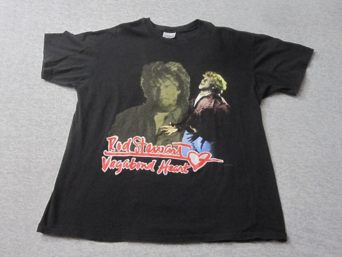 Vintage Rod Stewart Shirt Mens XL Vagabond Heart Tour 90s Single 