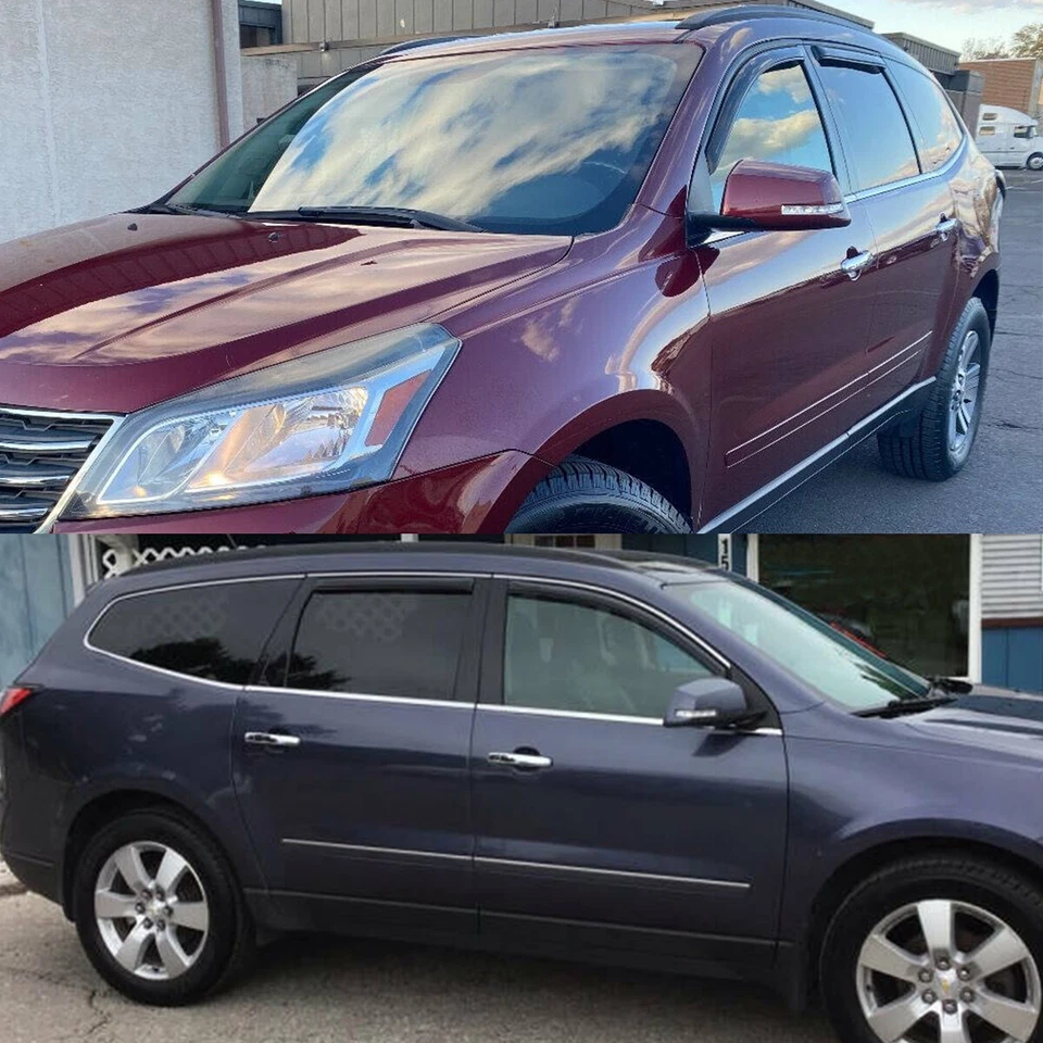 Дымовые козырьки для окон IN-CHANNEL защита от солнца и дождя подходят для Chevrolet Traverse 2009–2017 - Изображение 2 из 4