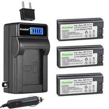 LCD Travel Charger 3 battery for Sony NP-FC11 DSC-P8 DSC-P9 DSC-P10