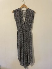 Ulla Johnson Gray Floral Midi Dress Sleeveless Casual Wedding Party Size 2 Silk