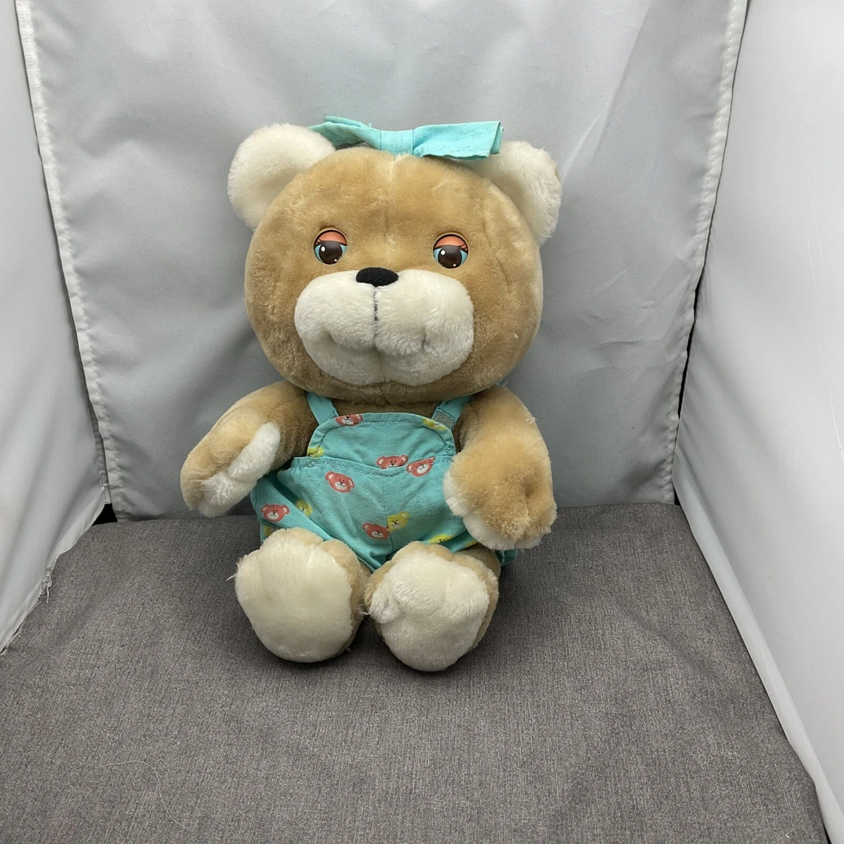 Vintage 1986 HASBRO SOFTIES GOOGLIES Teddy Bear Rolling Eyes