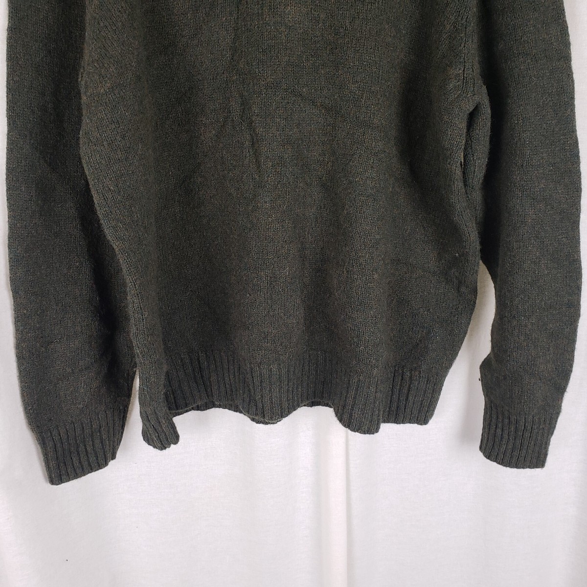 llbean Shetland wool knit 70〜80s LL Bean Shetland Wool Vneck Pullover Sweater Mens size Large