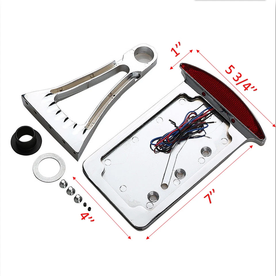 ХРОМИРОВАННЫЙ ДЕРЖАТЕЛЬ БОКОВОГО КРЕПЛЕНИЯ НОМЕРНОГО ЗНАКА МОТОЦИКЛА СВЕТОДИОДНЫЙ СТОП-СИГНАЛ ДЛЯ HARLEY США - Изображение 2 из 4