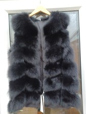 Fox Fur Black Gilet Brand New With Tags Size Xxl 12/14