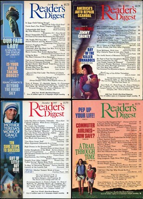 Vintage Reader's Digest 4 issues (1986-1988) Mother Teresa Jimmy Cagney