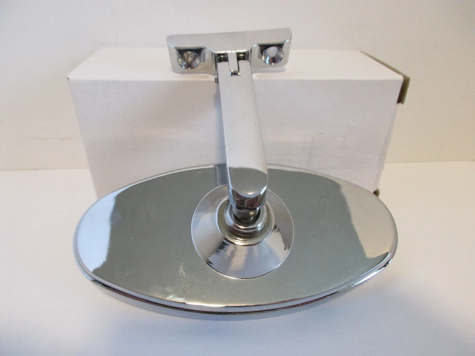CHROME REAR VIEW MIRROR OVAL BOLT ON UNIVERSAL CUSTOM CLASSIC HOT ROD #6616 - Bild 4 von 4