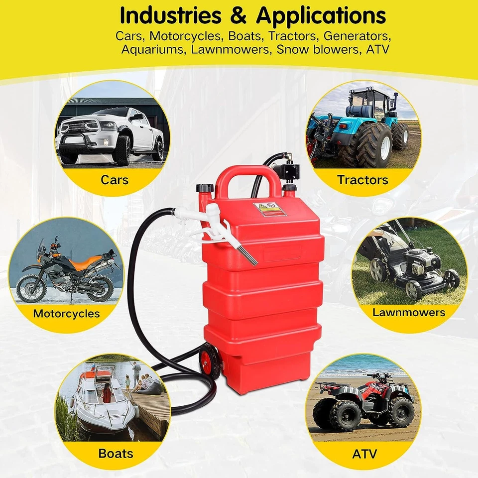 16 Gallon 60L Portable Fuel Tank With 12V Electric transfer pump 3.7GPM - Image 4 of 4