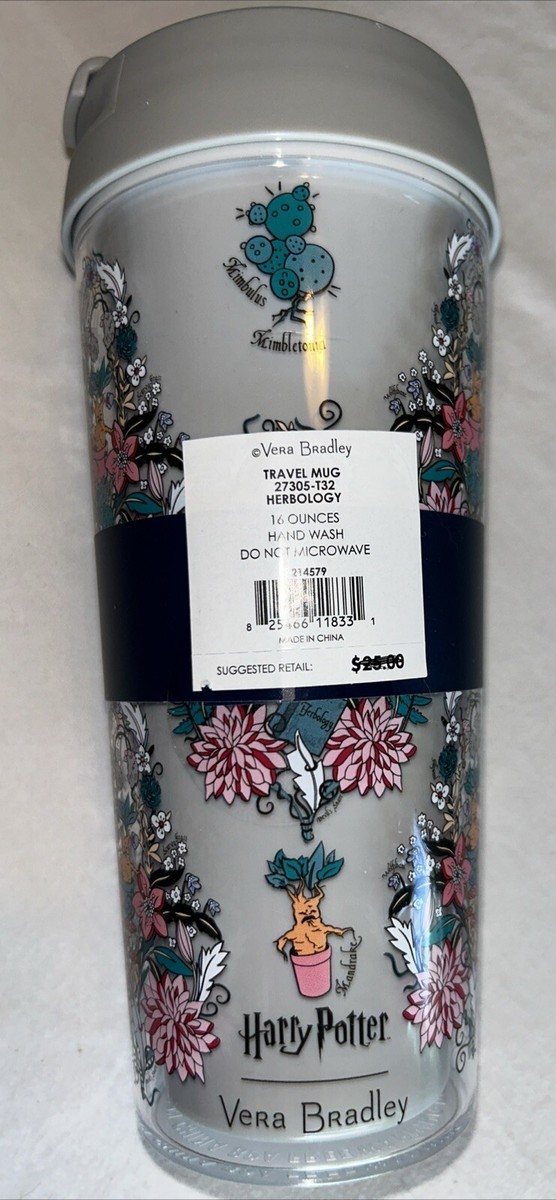 16 Vera Bradley Harry Potter Herbology Double Wall Travel Coffee Mug  Lid