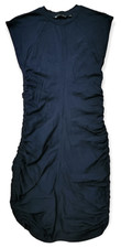 Athleta Apres Dress Women's XXS Blue Bodycon Stretch Ruched Knee Length