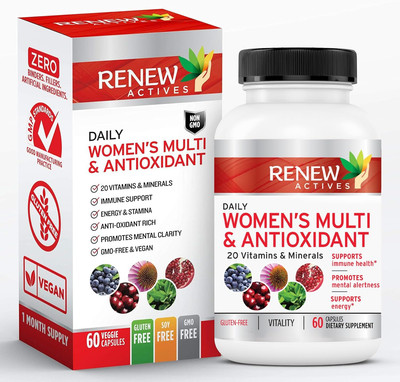 Renew Actives Women's Multivitamin 60 Ct 22 Nutrients for Energy & Mental Focus