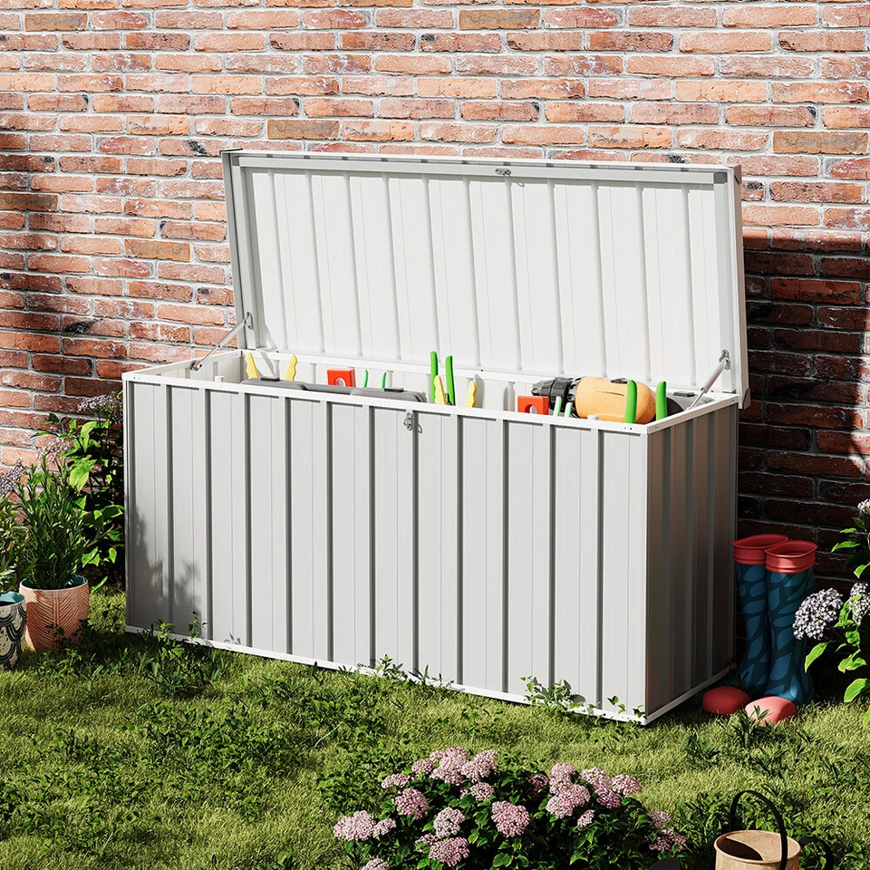 250 - 580L Lockable Metal Storage Box Garden Patio Tool Box In/Outdoor Organizer - Image 2 of 4