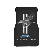 Mustang Car Floor Mats 1pc Black White Silver
