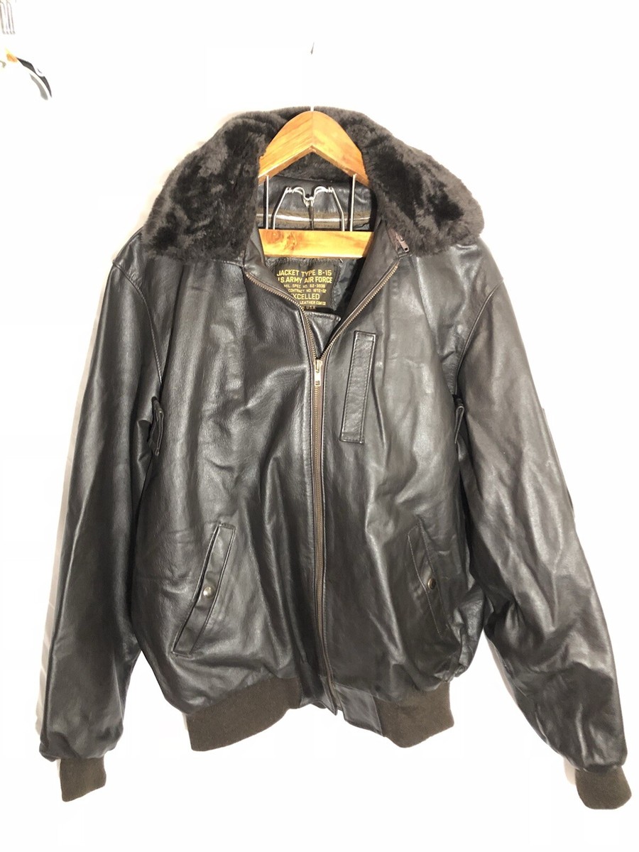 Vintage B-15 Flight Bomber Leather Jacket Sheepskin Top Gun Vintage B-15 Flight Bomber Leather Jacket Sheepskin Top Gun