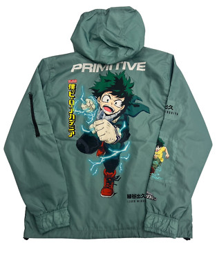 Primitive x My Hero Academia Men's Izuki Midoriya Anorak Jacket NWT Large