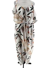 City Chic Women's Plus Sweet Orchis Floral Cold Shoulder Maxi Dress Size 18