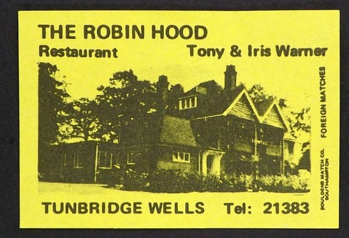 Matchbox Label Bouldens Pub The Robin Hood Tunbridge Wells Kent MG975