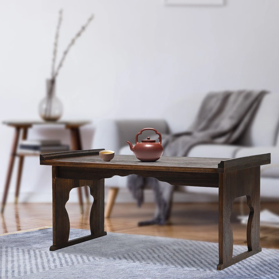 Japanese Floor Table Folding Coffee Table & Tea Table Wooden Altar Table 32"x18" - Image 3 of 4