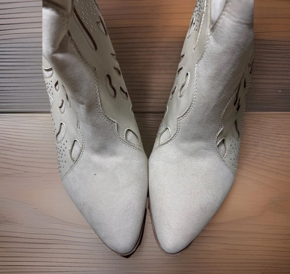 Mujer Carlos Santana Esterlina Vaquero Western Botines Crema Invierno Blanco 11 M Foto 3 de 4