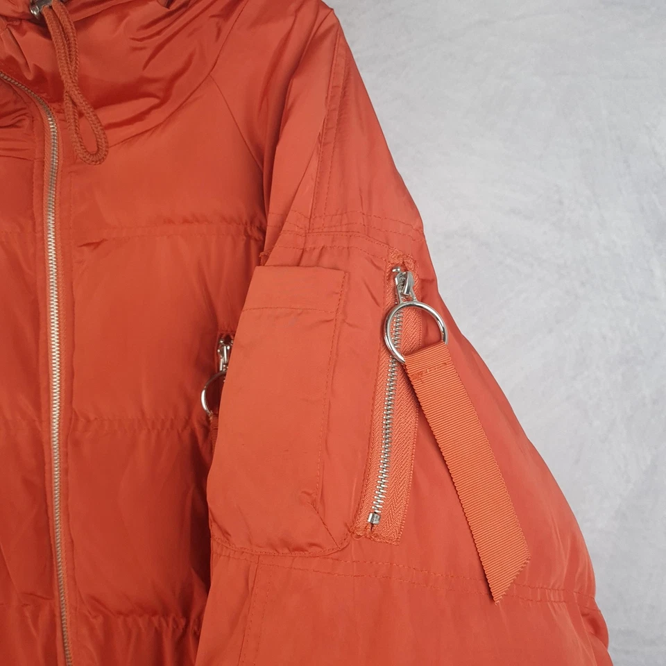 Free People Puffer Coat Womens XS Hooded Long Raglan Quilted Jacket - Image 3 of 4