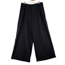 Cider Wide Leg Dress Pants Women 1X Black Career Minimalist Stretch Pockets NWOT