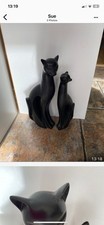 Two. Vintage Free Standing Black Cat Ornaments