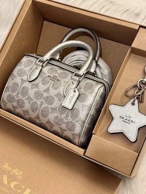 NEW Coach Boxed Mini Rowan Crossbody Bag And Mirror Bag Charm Set