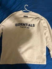 Essentials FOG Light Oatmeal Relaxed Crewneck Size Large 