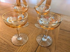 4 Vintage Champagne Coupes. Featuring A Shallow Bowl With A Delicate Stem.