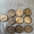Lot of 10 Silver Washington Quarters 25C 1941-1964 Circulated Business Coins