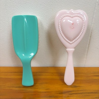 Vtg 1960s USA Prophylactic Baby 2 Brushes Pink and Green Soft Nylon Bristles