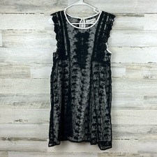 Abercrombie & Fitch Womens small Boho Black Lace Sleeveless Mini Dress