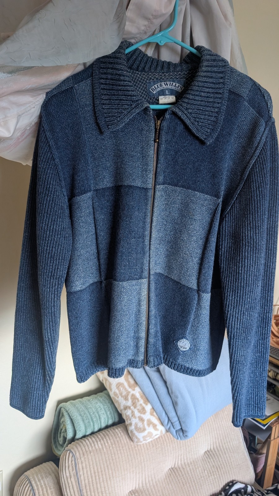 Vintage Blue Willi's Patchwork Sweater Women's La… - image 1