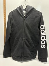 adidas Women's Black Full Zip Hoodie Sweatshirt Logo Long Sleeve Size XL