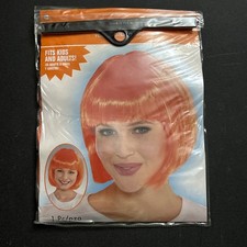 Orange Bob Wig Bright Halloween Cosplay Dress Up Men Women