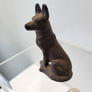 Vintage Cast Iron Hubley Dog German Shepherd Figure 3" Tall paperweight figurine