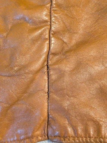 Vtg Rancher Leather Yoke Vest Schott XL USA Distressed Cowboy Cut MC Motorcycle image 13