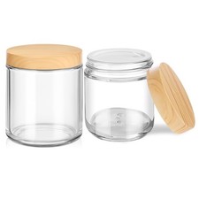 Small Glass Jars with Lids,4oz 2 Pack Clear Clear-2 Pack-4oz