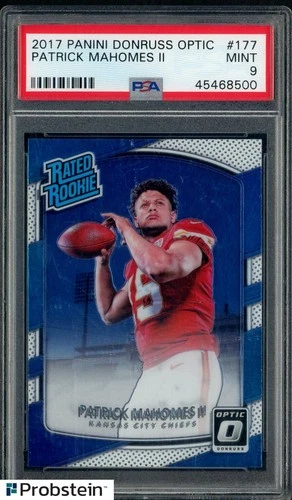 2017 Donruss Optic #177 Patrick Mahomes II Chiefs RC Rookie PSA 9 MINT