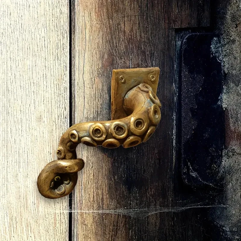 Винтажная дверная ручка морского осьминога - Изображение 2 из 3