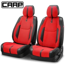 CAAP Drive Series Universal Front Row Set Seat Covers for Truck Car Red/ Black