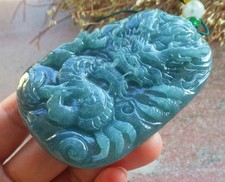 Video Certified Green 100 Natural A Jade jadeite Pendant Dragon 122527 VS