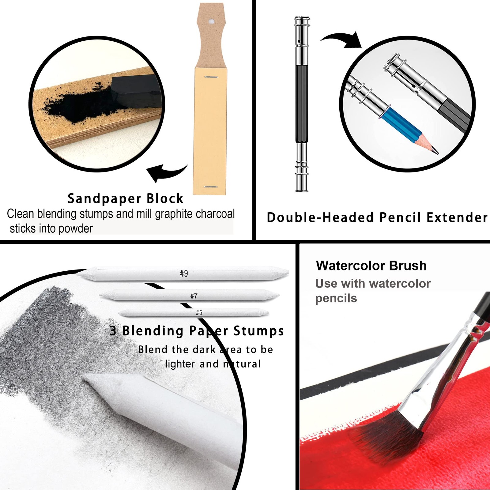 76pc Art Supply Set - Sketching & Drawing Kit with Tutorial Book Sketchbook &...